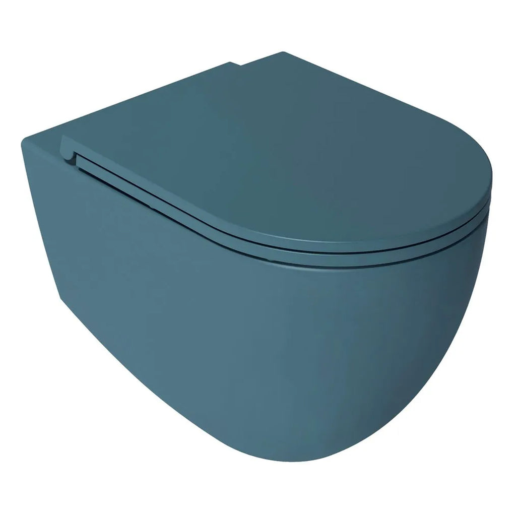 Sanitari sospesi Rimless con copriwater Soft Close BathCore serie Infinity 53x36