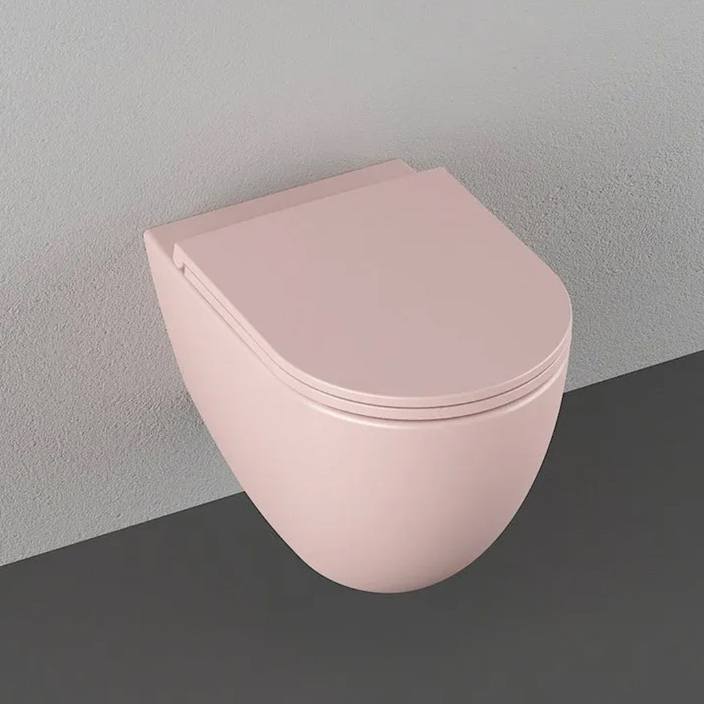 Sanitari sospesi Rimless con copriwater Soft Close BathCore serie Infinity 53x36