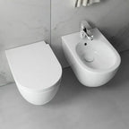 Sanitari sospesi Rimless con copriwater Soft Close BathCore serie Infinity 53x36
