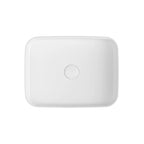 Lavabo da appoggio rettangolare con angoli smussati in ceramica bianco lucido BathCore serie Infinity cm 50x36