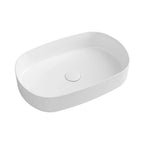 Lavabo da appoggio ovale in ceramica bianco lucido BathCore serie Infinity cm 55x36