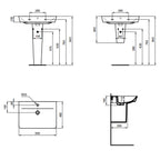 Lavabo sospeso Ideal Standard modello Connect AIR 65x46 cm