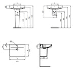 Lavabo sospeso Ideal Standard modello Connect AIR 60x46 cm