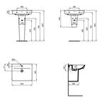 Lavabo sospeso Ideal Standard modello Connect AIR 55x46 cm