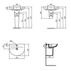 Lavabo sospeso Ideal Standard modello Connect AIR 60x46 cm curvo