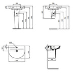Lavabo sospeso Ideal Standard modello Connect AIR 55x46 cm curvo