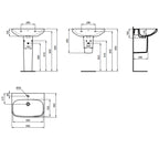 Lavabo sospeso Ideal Standard modello I.life A 65x48 cm