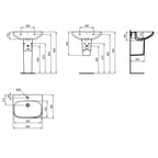 Lavabo sospeso Ideal Standard modello I.life A 60x48 cm