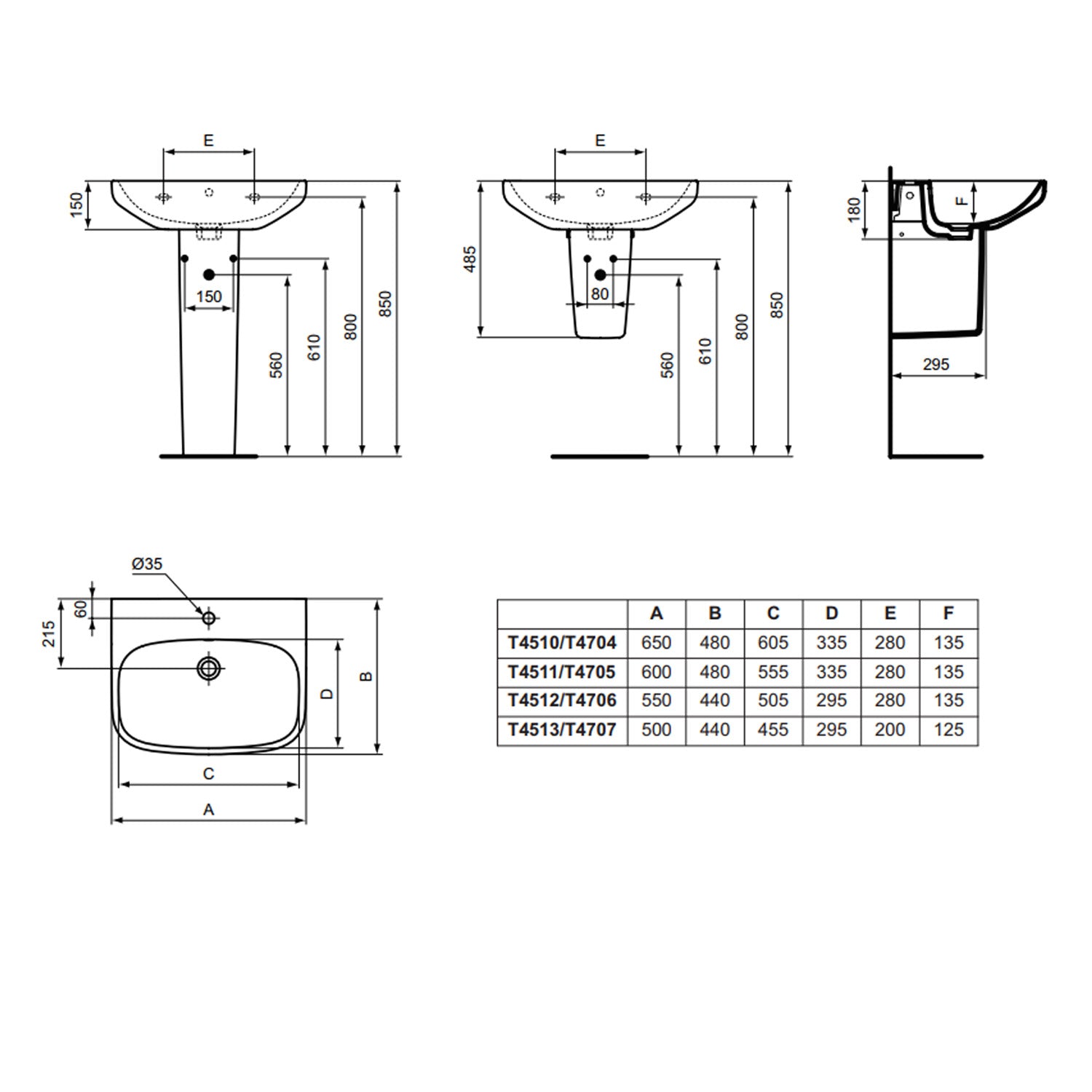 Lavabo sospeso Ideal Standard modello I.life A 50x44 cm