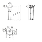 Lavabo sospeso Ideal Standard modello I.life A 30x35 cm foro a destra