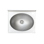 Lavamani in acciaio inox con vasca ovale BathCore cm 40x35x20