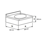 Lavamani in acciaio inox con vasca ovale BathCore cm 40x35x20