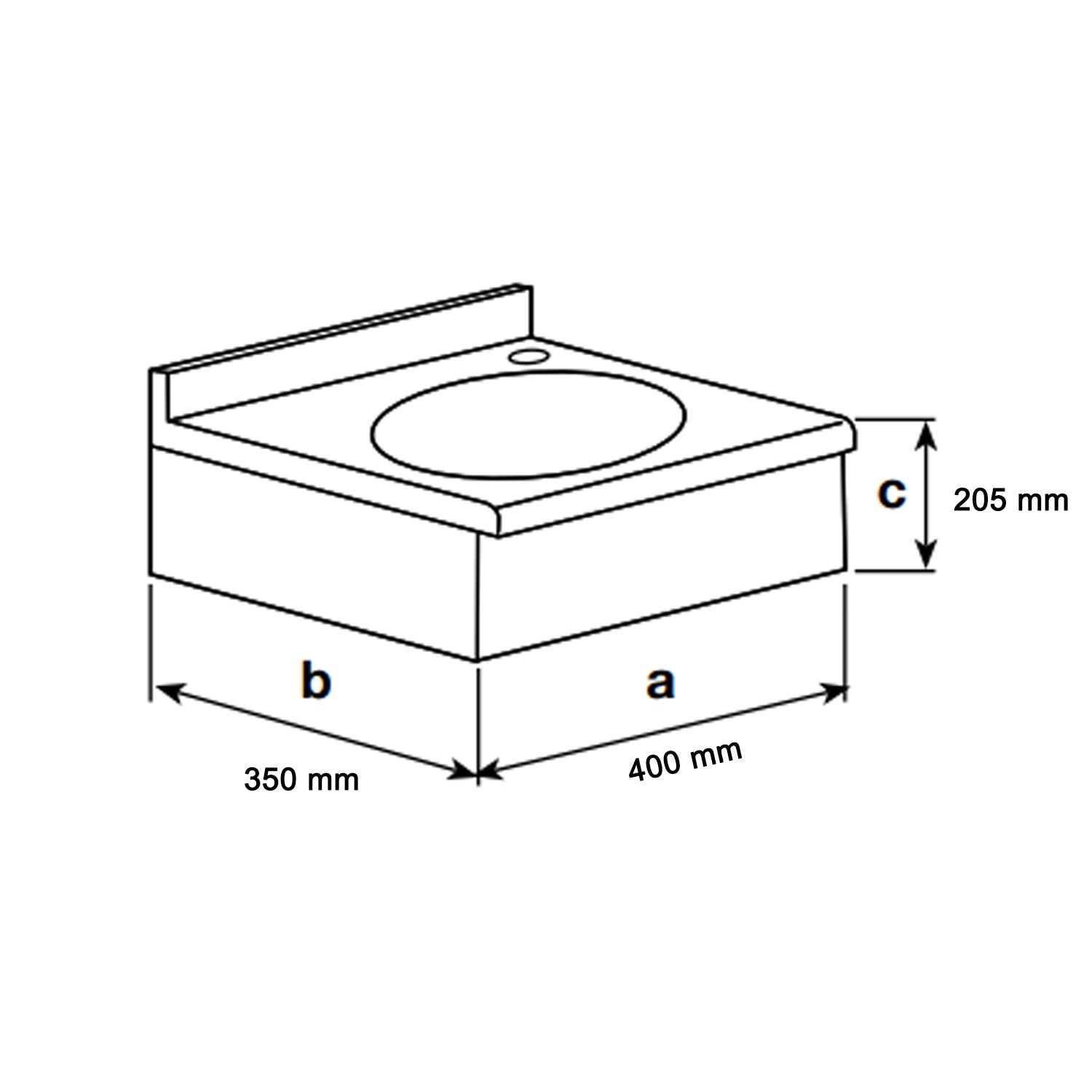 Lavamani in acciaio inox con vasca ovale BathCore cm 40x35x20