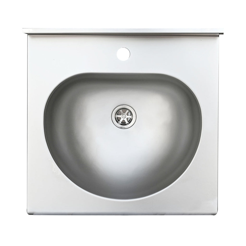 Lavamani in acciaio inox con vasca semisferica BathCore cm 50x50x20