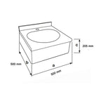 Lavamani in acciaio inox con vasca semisferica BathCore cm 50x50x20