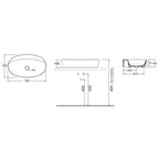 Lavabo da appoggio Ceramica Azzurra Elegance 70x42 - Bianco Lucido