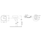 Lavabo da appoggio Azzurra Elegance Zip 45x45 cm con foro rubinetteria - Bianco lucido