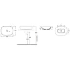 Lavabo da appoggio Azzurra Elegance Zip 60x45 cm senza foro - Bianco lucido