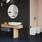 Lavabo da appoggio Azzurra linea Leuca 60x45 cm con foro - Bianco lucido