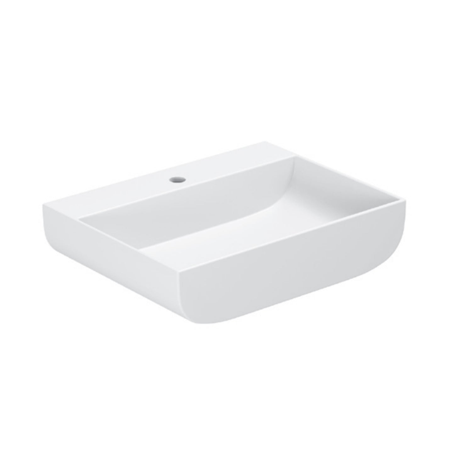 Lavabo da appoggio Azzurra linea Leuca 60x45 cm con foro - Bianco lucido