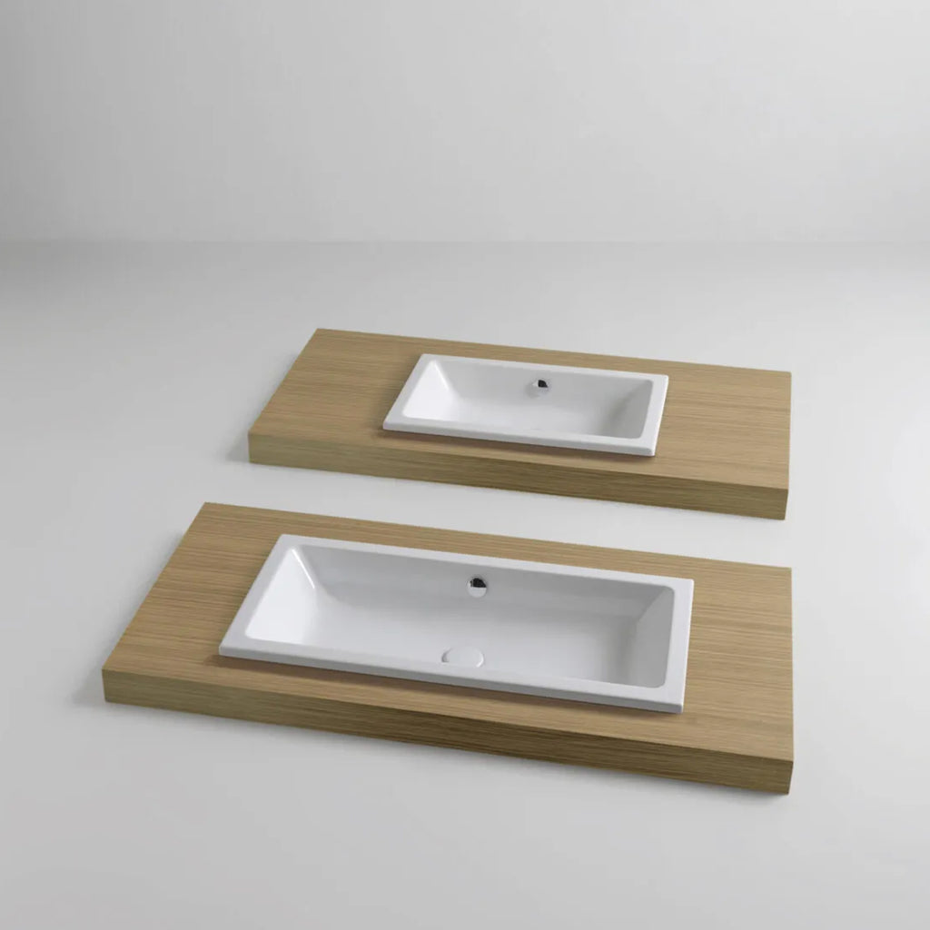 Lavabo ad incasso Azzurra Built-in Dual 80x37 cm con foro troppopieno - Bianco lucido