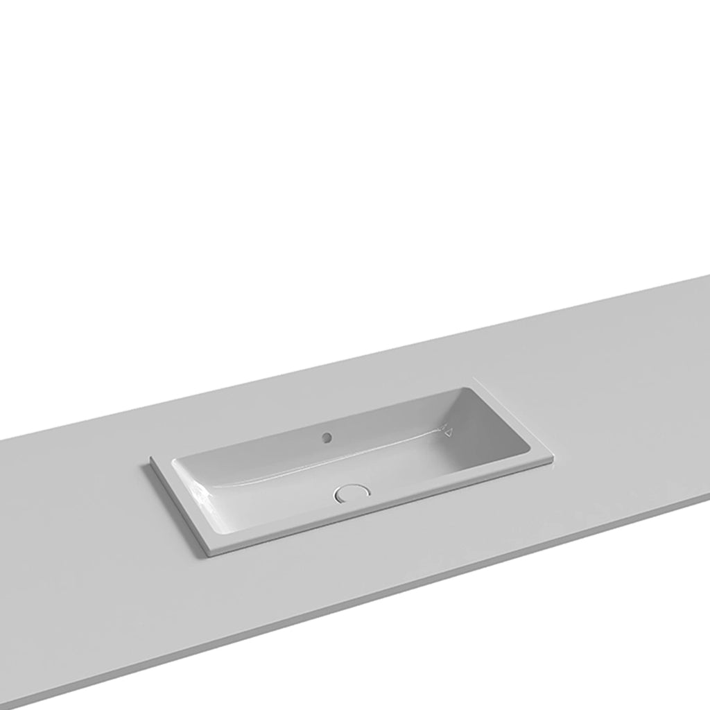 Lavabo ad incasso Azzurra Built-in Dual 80x37 cm con foro troppopieno - Bianco lucido