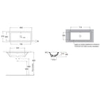 Lavabo sottopiano Azzurra Built-in Dual 80x37 cm con foro troppopieno - Bianco lucido