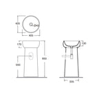 Lavabo freestanding Azzurra Graal Ã˜40