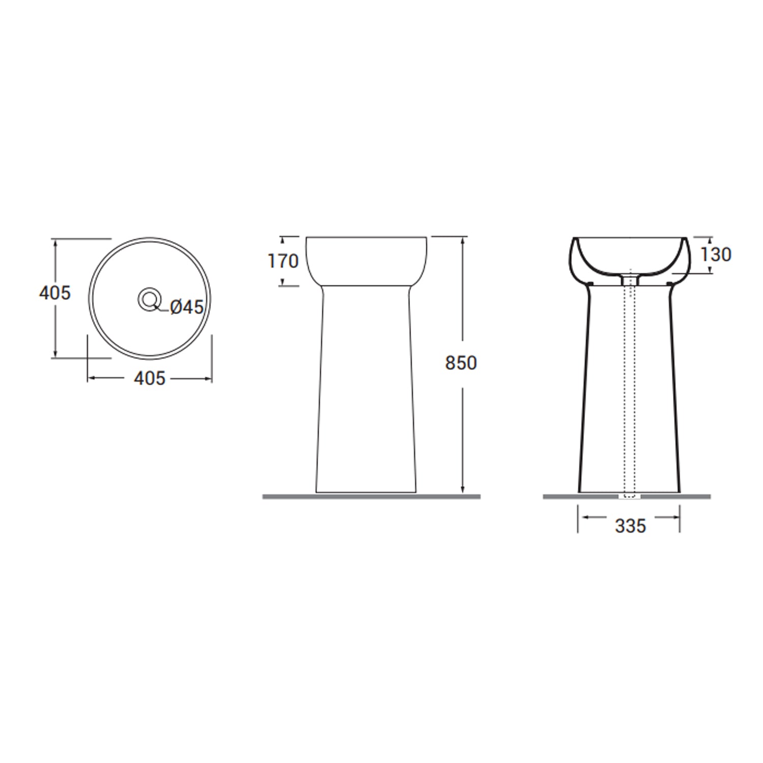 Lavabo freestanding Azzurra Graal Ã˜40