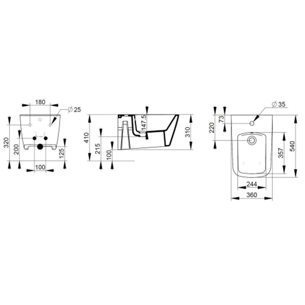 Bidet sospeso Ceramica Dolomite modello Mia 54x36 cm