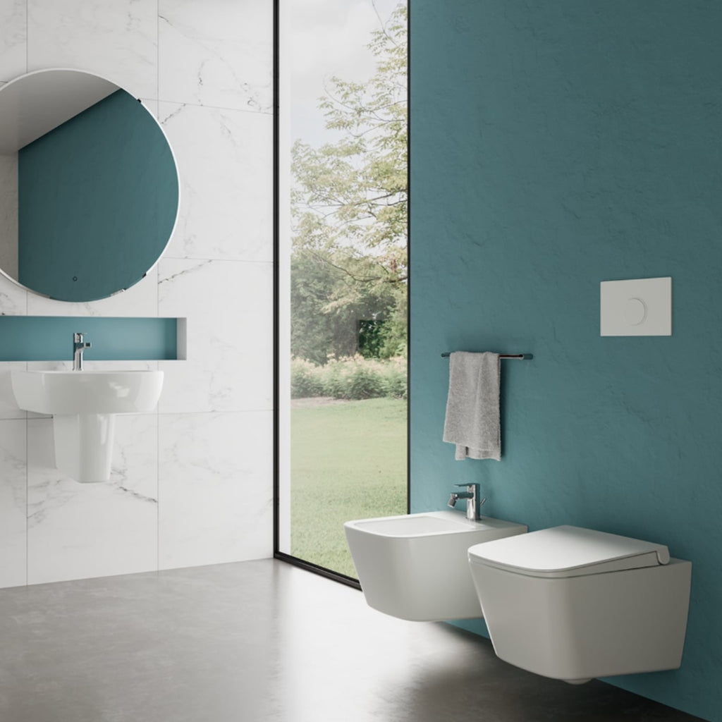 Coppia sanitari sospesi Ceramica Dolomite modello Mia 54x36 cm con sedile Softclose
