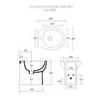 Bidet filomuro 48x38 cm serie Skill Neroceramica - In Offerta