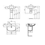 Lavabo sospeso Ideal Standard modello Tesi 65x50 cm