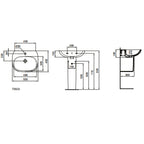 Lavabo sospeso Ideal Standard modello Tesi 55x45 cm