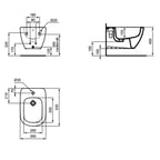 Bidet sospeso Ideal Standard modello Tesi 36x53 cm