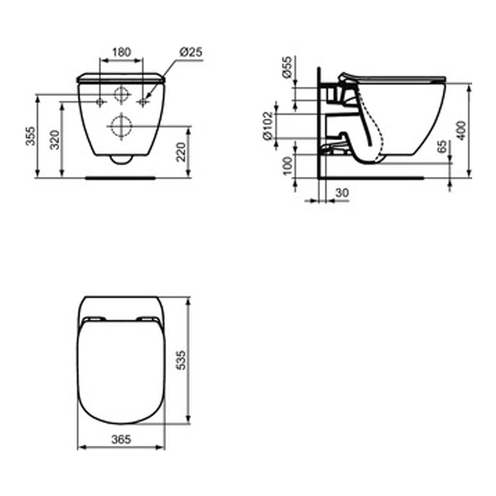 Vaso sospeso Ideal Standard Tesi 37x53