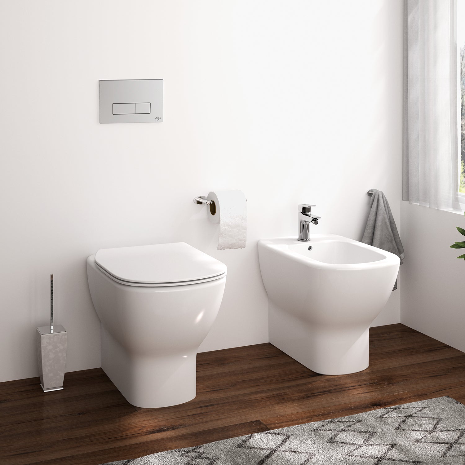 Vaso filomuro Ideal Standard modello Tesi con sedile tradizionale 37x55