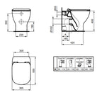 Vaso filomuro Ideal Standard modello Tesi con sedile tradizionale 37x55