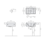 Lavatoio per rubinetteria a parete Ceramica Galassia modello MegPro11 60x38 cm
