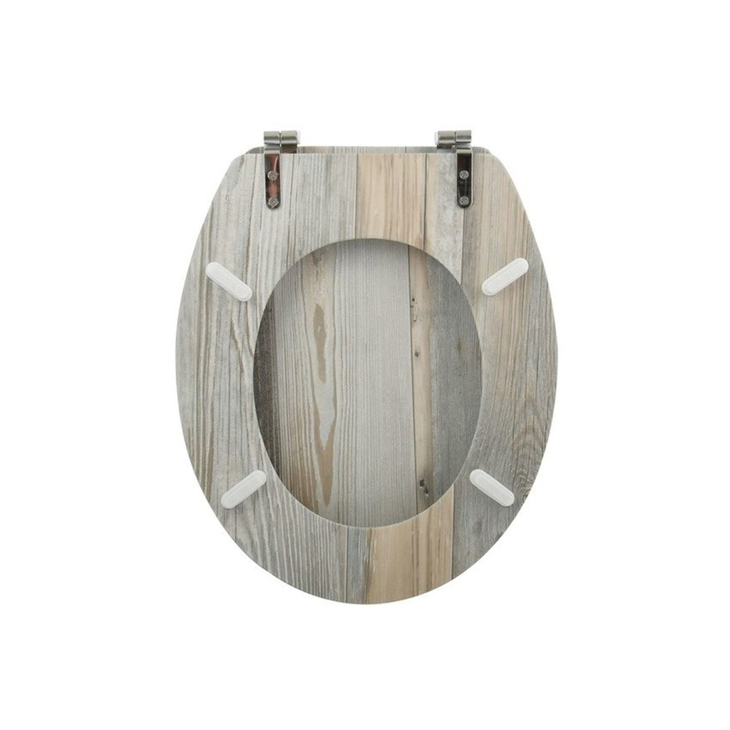 Sedile wc in MDF con cerniere in Acciaio Inox - Beige