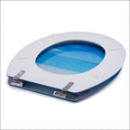 Sedile WC modello Paradise in MDF con cerniere in Acciaio Inox - Blu