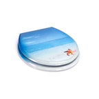 Sedile WC modello Paradise in MDF con cerniere in Acciaio Inox - Blu