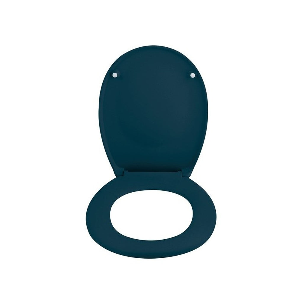 Sedile WC modello Neela con cerniere in ABS cromato - Petrolio Opaco