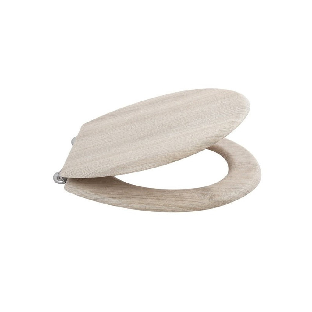 Sedile WC in MDF con cerniere in Acciaio Inox - Effetto legno