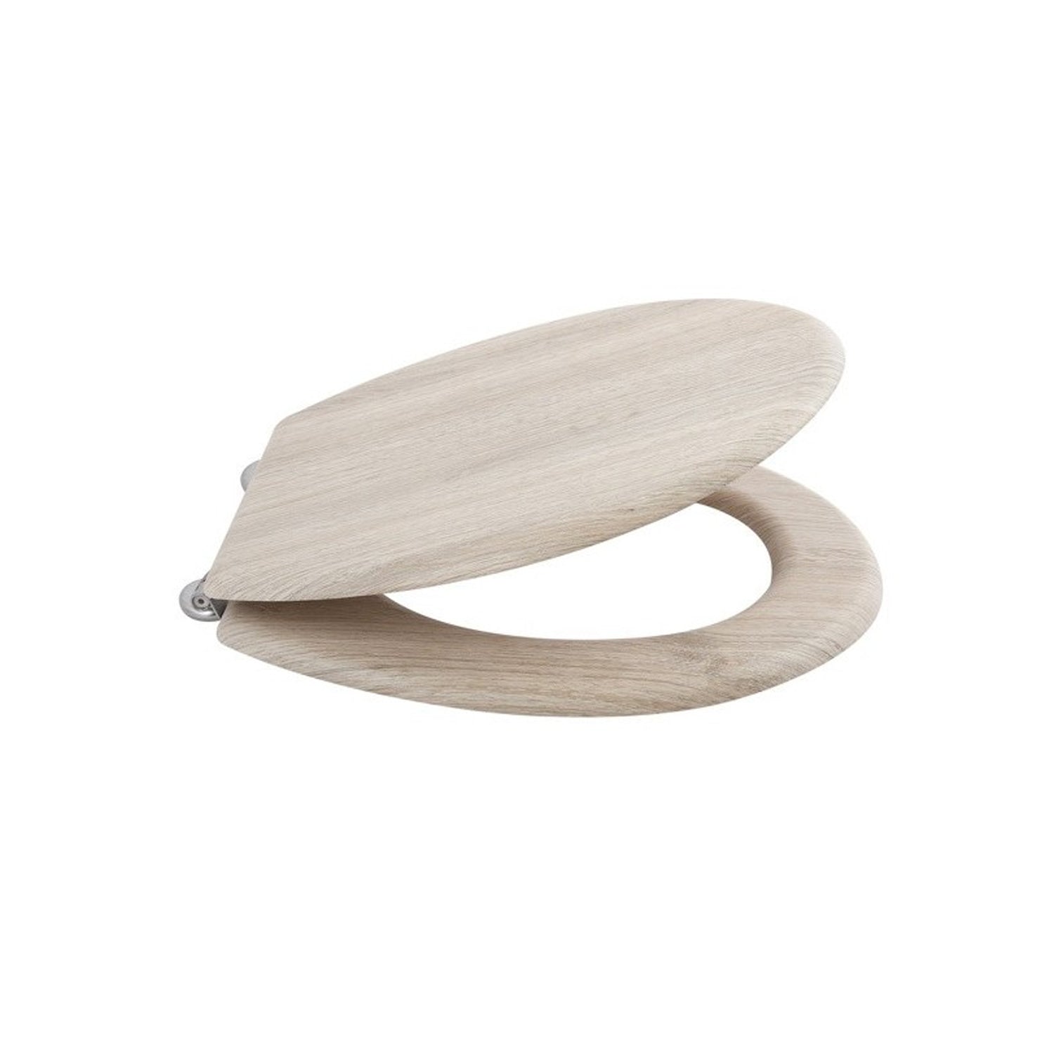 Sedile WC in MDF con cerniere in Acciaio Inox - Effetto legno