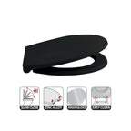 Sedile WC modello Harry in Polipropilene e cerniere in Zinco - Nero