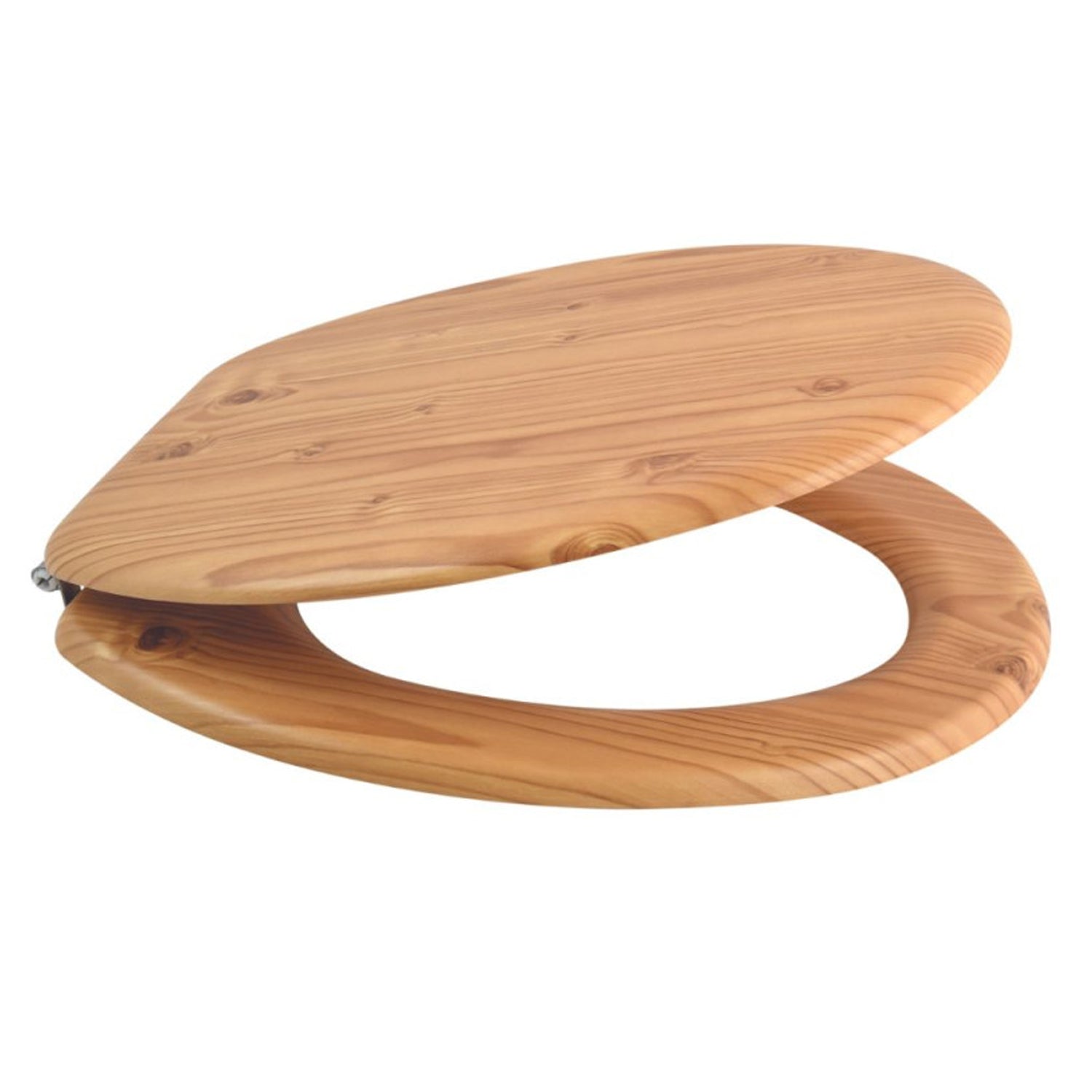 Sedile WC in MDF con cerniere in Acciaio Inox - Pino Marrone