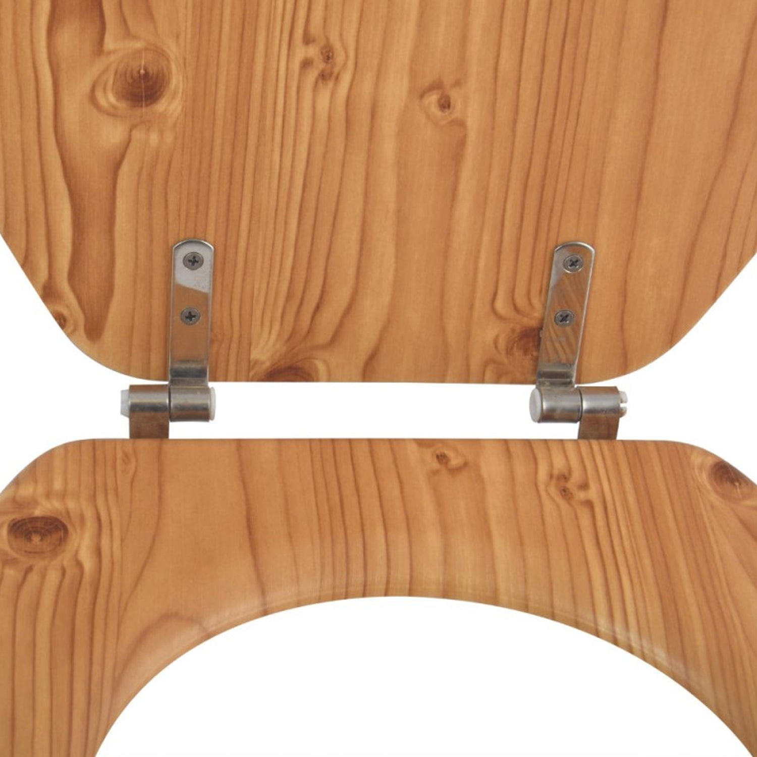 Sedile WC in MDF con cerniere in Acciaio Inox - Pino Marrone