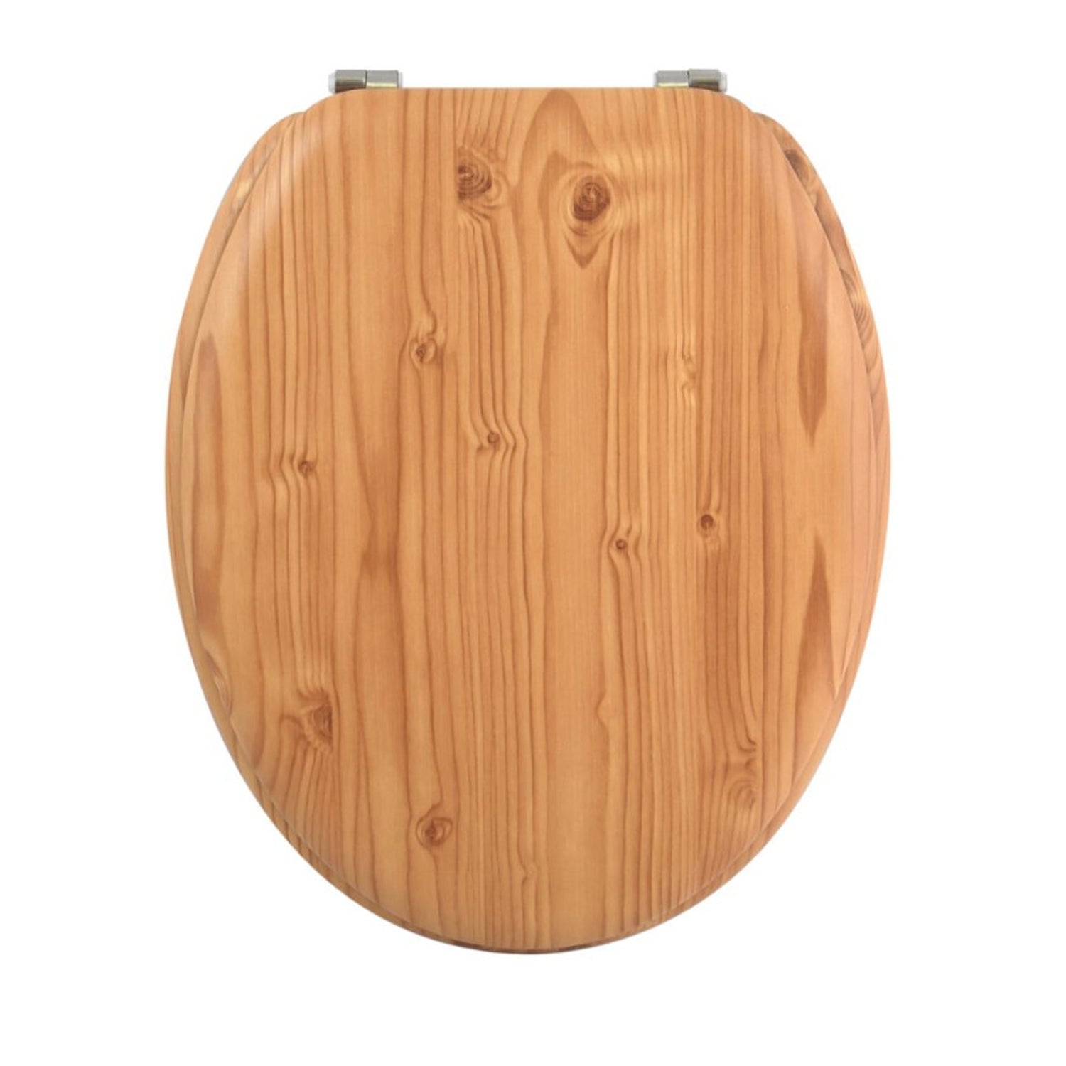 Sedile WC in MDF con cerniere in Acciaio Inox - Pino Marrone