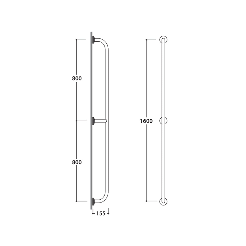 Corrimano verticale da parete Ceramica Globo 160 cm
